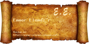 Emmer Elemér névjegykártya